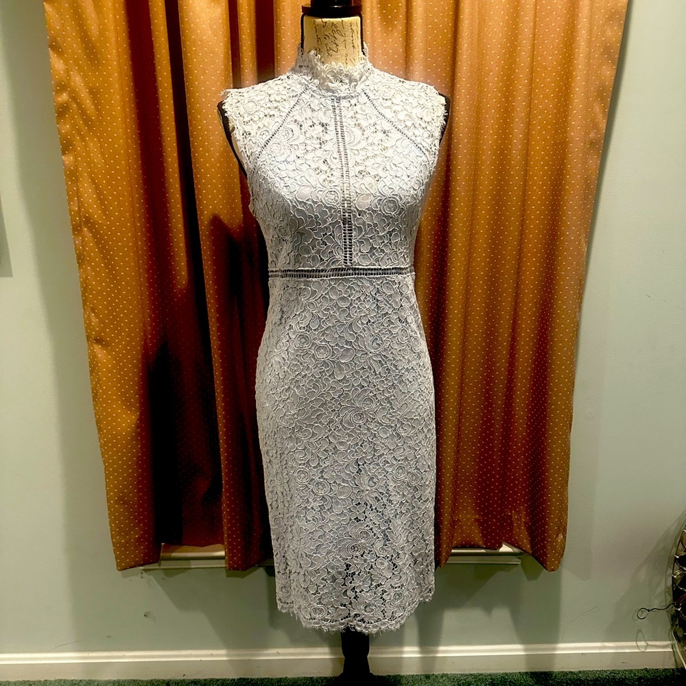 Bardot Lace Mid Length Dress
